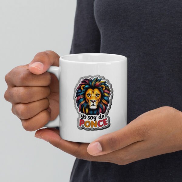 White glossy mug " Yo soy de Ponce  " - Imagen 2