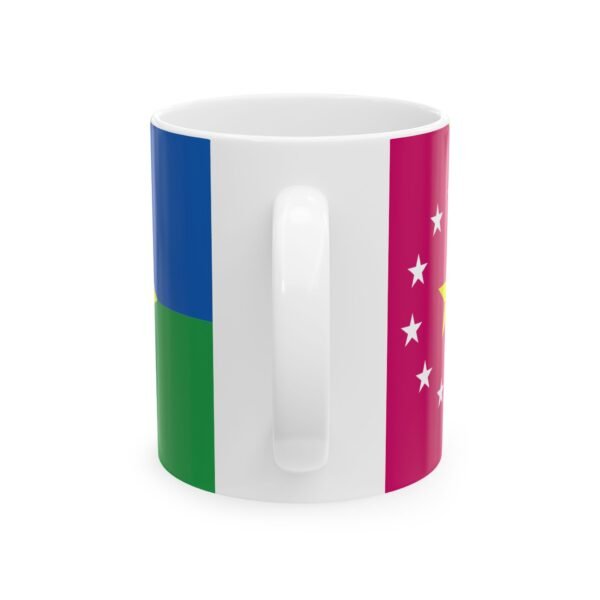 Modern Striped Ceramic Coffee Mug Flag  Moca «-® 11oz - Imagen 2