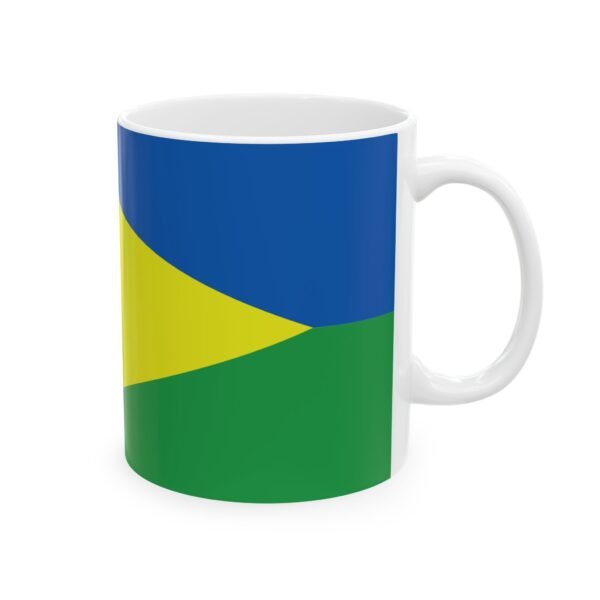 Modern Striped Ceramic Coffee Mug Flag  Moca «-® 11oz - Imagen 4
