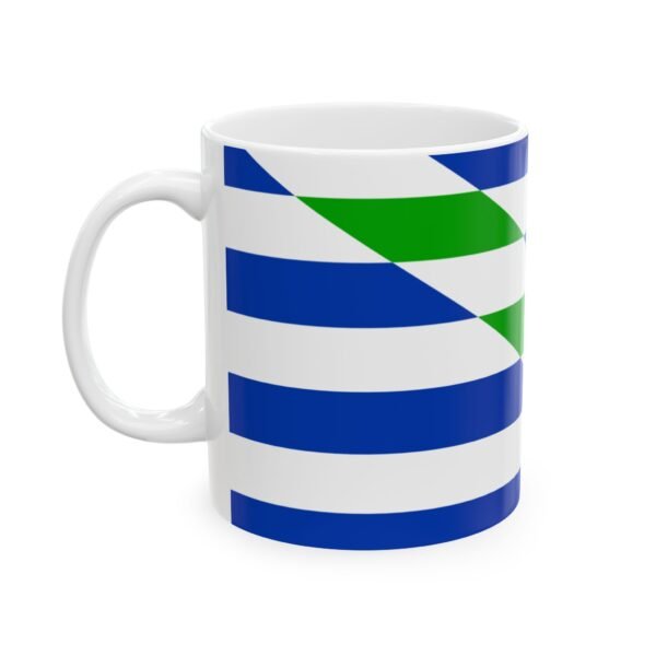 Modern Striped Ceramic Coffee Mug  Flag Cataño «-®  11oz