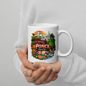 Modern Striped Ceramic Coffee Mug symbolic art of the city of Ponce Ponce«-® 11oz